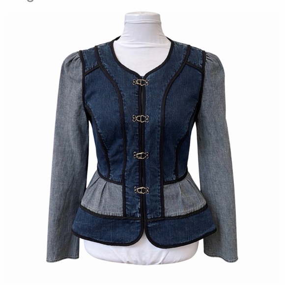 ANTHROPOLOGIE DAUGHTERS OF THE LIBERATION SPLICING JEAN JACKET SIZE 2 - Picture 2 of 9